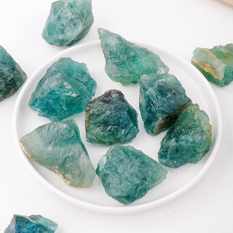 Namzi 200g Natural Green Fluorite raw Stone 3-5cm Fragrant Stone Aroma Stone Large Particle demagnetization Stone Crushed Stone DIY Decorative Ornament