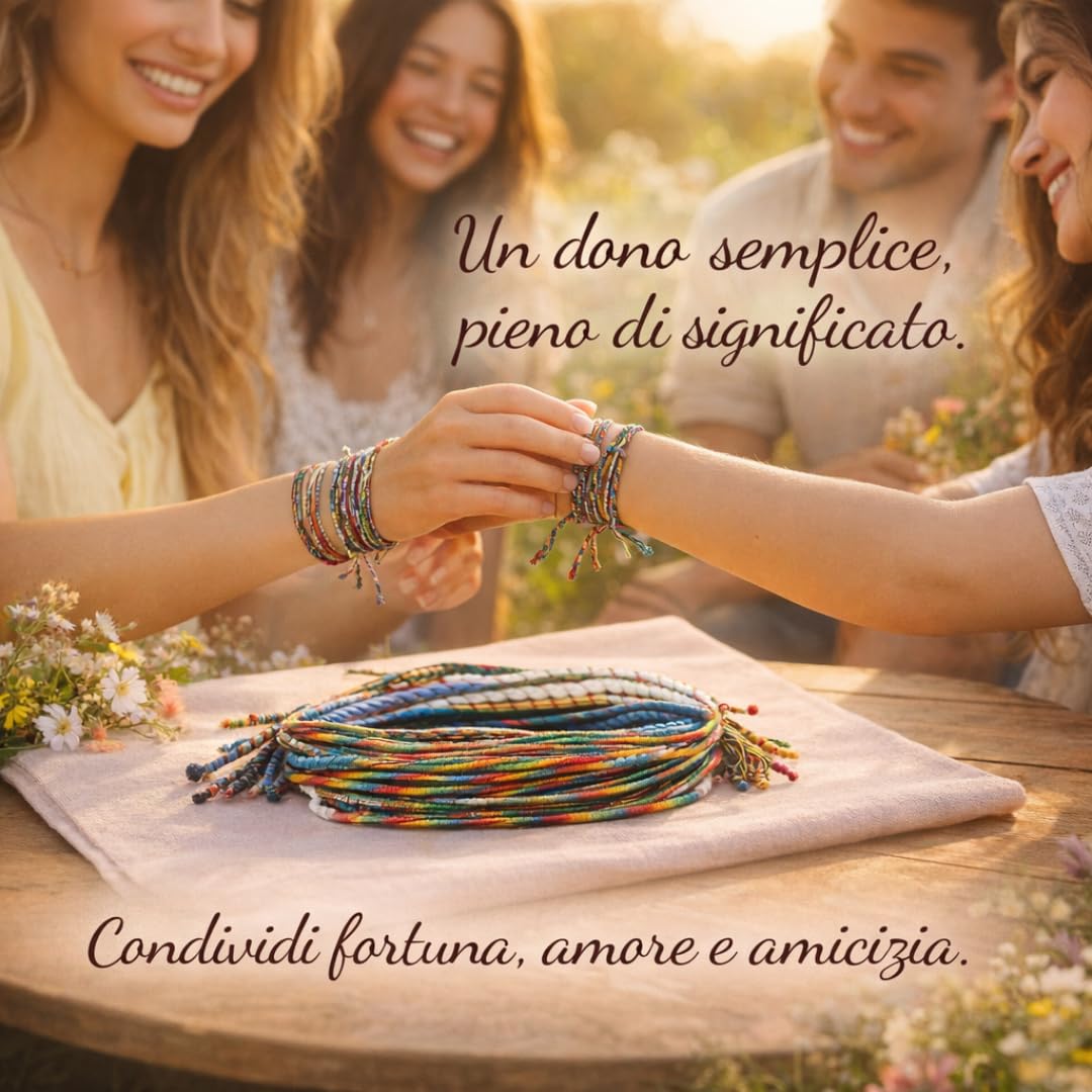 Pulseras Brasileñas de la Amistad Juego de 100 Piezas Multicolor Entrelazadas Amuleto de Buena Suerte