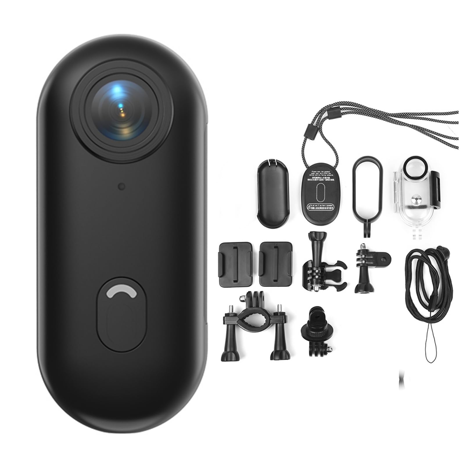 Camnoon 1080P Tiny Action Camera WiFi Sports Camera 120° Wide Angle Lens Built-in Battery with Magnetic Lanyard Back Clip Waterproof Case 32GB TF Card Mounting Accessories