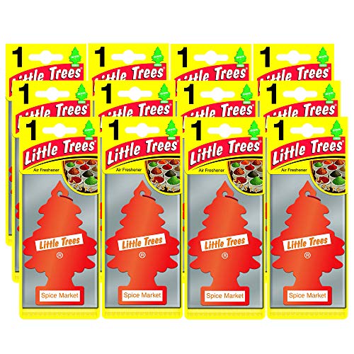 LITTLE TREES Car Air Freshener | Hanging Paper Tree for Home or Car | Spice Market | Pack of 12