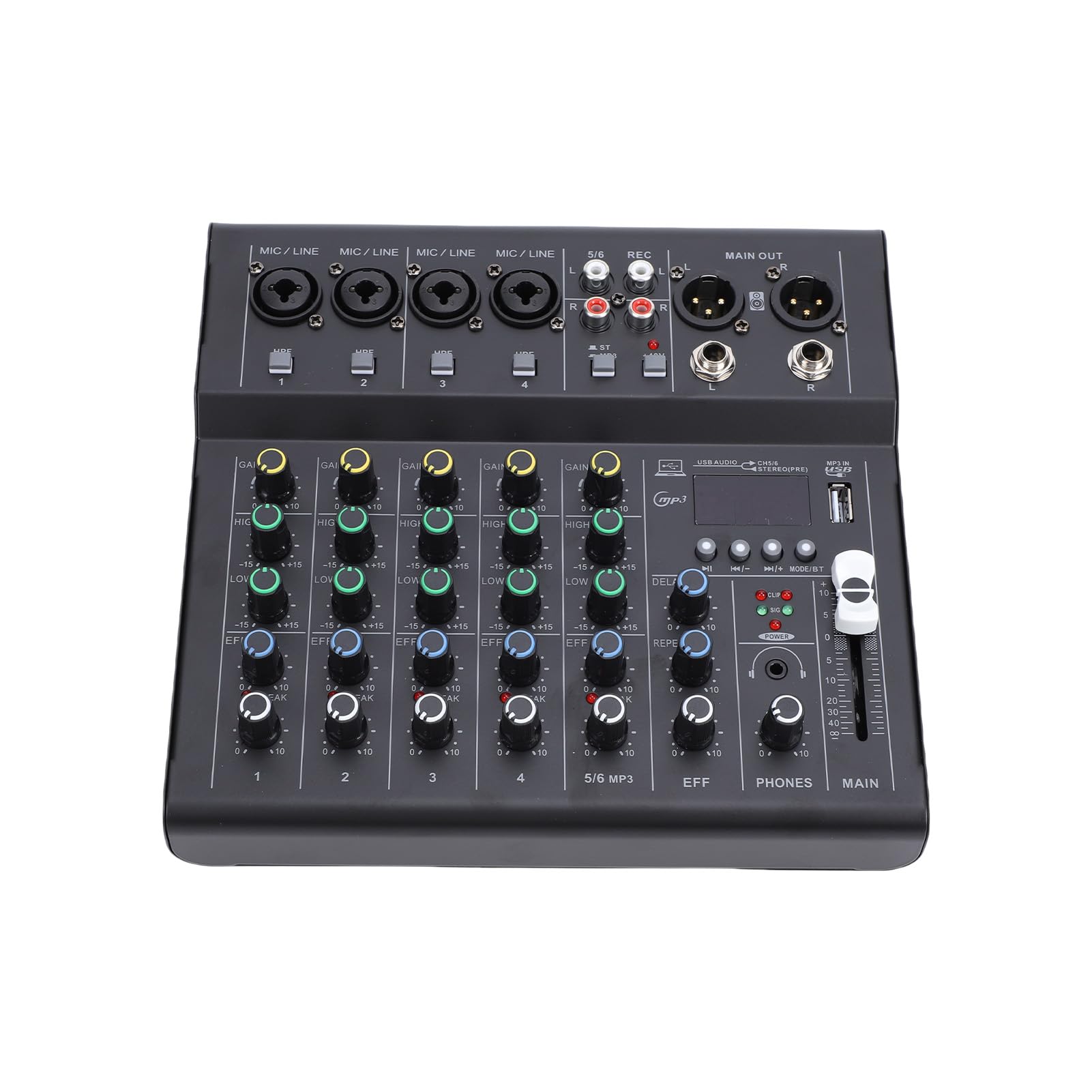 Amazon | Luocute 6チャンネルDJミキサーポータブルBT MP3サウンド