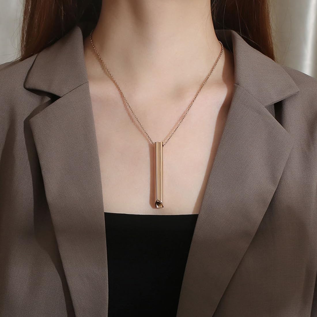 Collar de Alivio de Ansiedad y Respiración, Dispositivo de Ejercicio para Meditación, Pánico, Ralentización de La Respiración, Anillos Giratorios