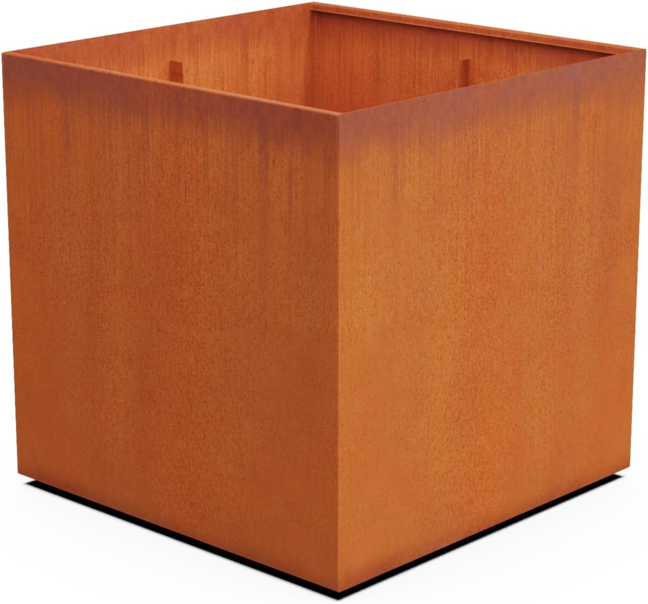 24-Inch Square Corten Steel Planter – Large Low Profile Metal Garden Box | Ideal for Raised Beds & Patios | Made in USA