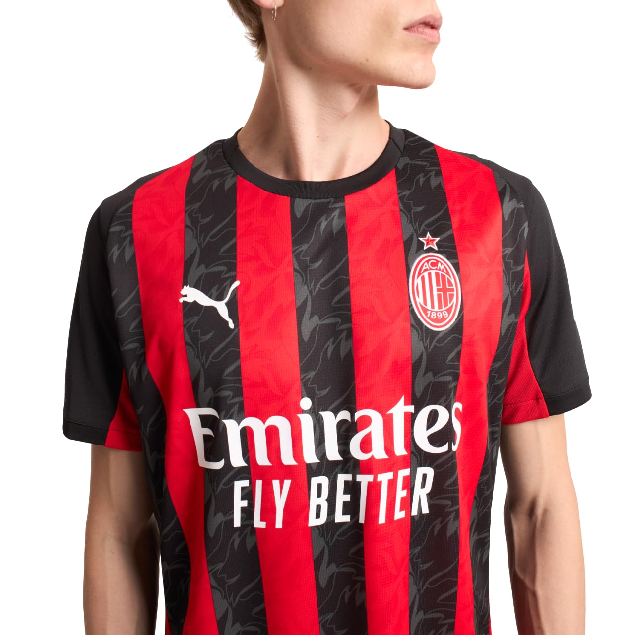 A.C. Milan - Maglia Gara Home, Stagione 2025/2026, Maglietta da Calcio, Prodotto Ufficiale, Adulto, XS