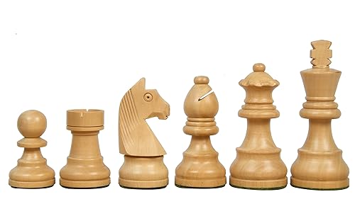 Miniatura 8 de Tournament Timeless Downhead Chess Pieces with German Knight in Ebonized Boxwood  3" King Height  34 Chess Pieces Only  Handcrafted Wooden Weighted