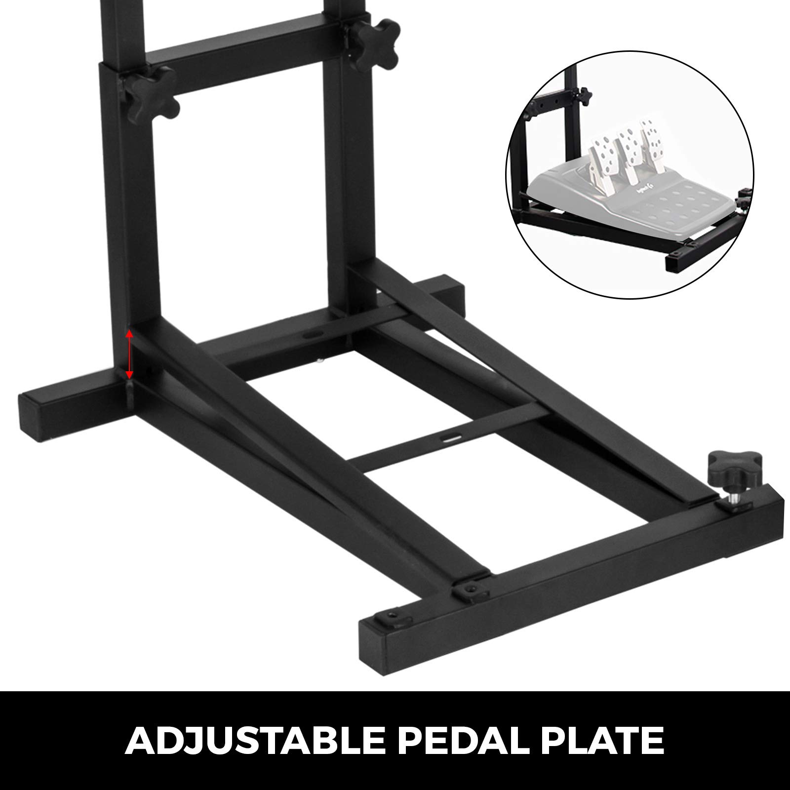 VEVOR Stojak na kierownicę symulatora wyścigów dla Logitech G29, G27 i G25 Racing Wheel Pro Stand Racing Wheel Stand z V2 Wsparcie Game Support koła i pedały nie są wliczone w cenę czarny