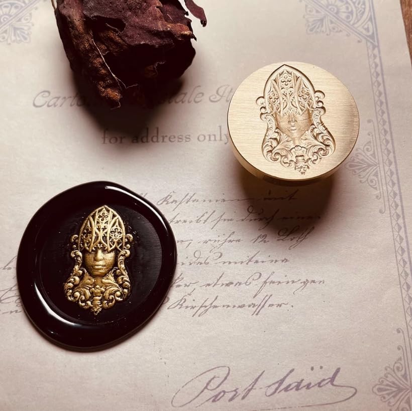 Mceal Wax Seal Stamp 3D Engraved Wax Stamp for Envelopes and Letters Greek Mythology - Goddess of Fate Themis