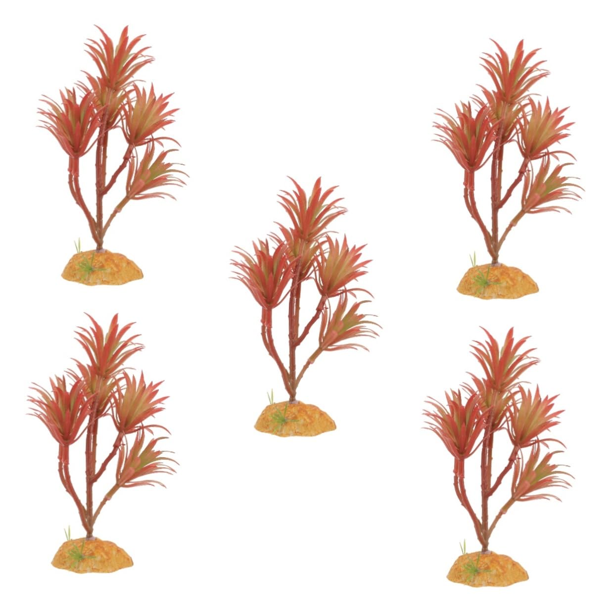 HEMOTON 5 Pezzi Set di piante simulato decorazioni per piante d'acquario impostore Foglie habitat Piccole piante finta decorazione vegetale pianta acquatica falsa plastica
