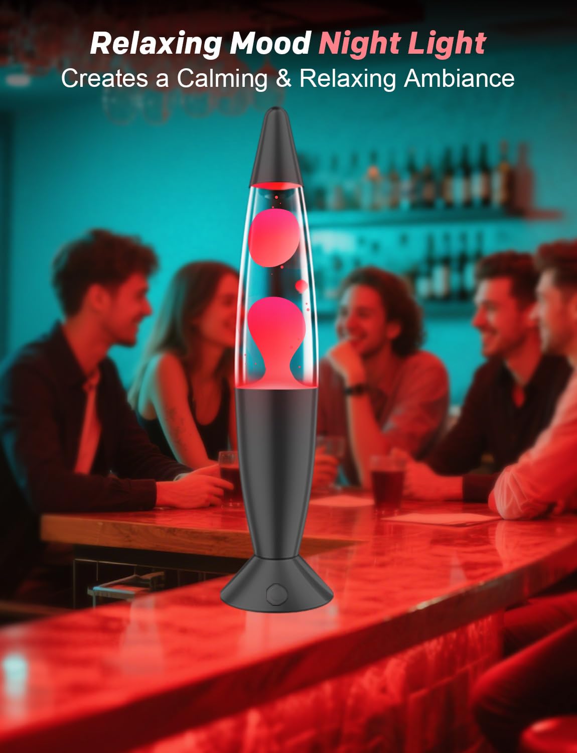 AONESY Lampe à lave pour enfants avec 17 changements de couleur : Grande lampe à lave pour la gestion du stress et la relaxation | Grandes lampes à lave noir or | Lampe à paillettes à intensité