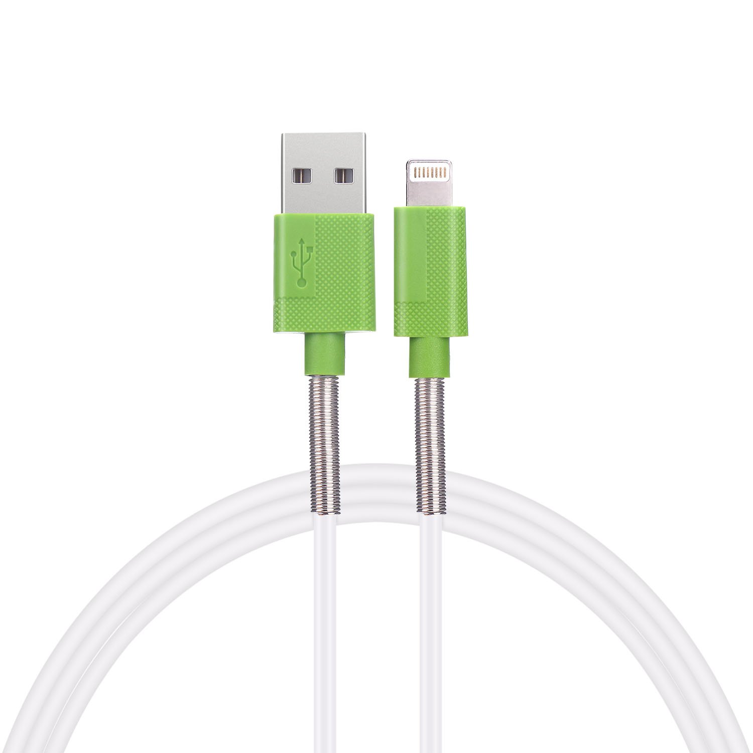 iPro Mc-30 Spring Support Lightning Cable (Green-Silver)