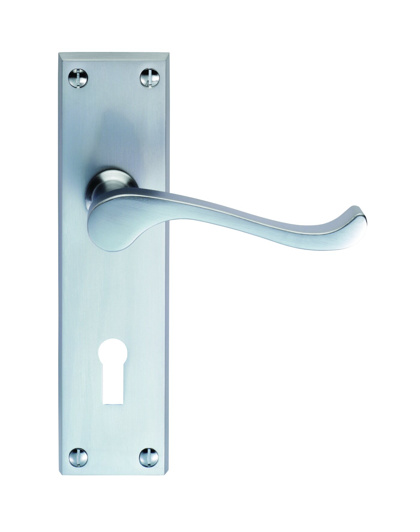 Carlisle Brass Satin Chrome Cbs55 Victorian Door Handle-Scroll, 180 X 40Mm