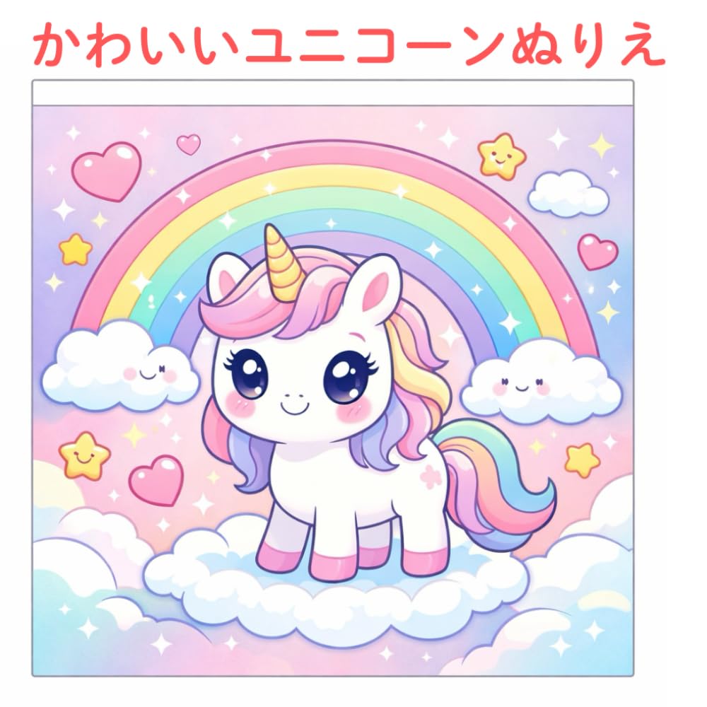かわいいユニコーンぬり絵