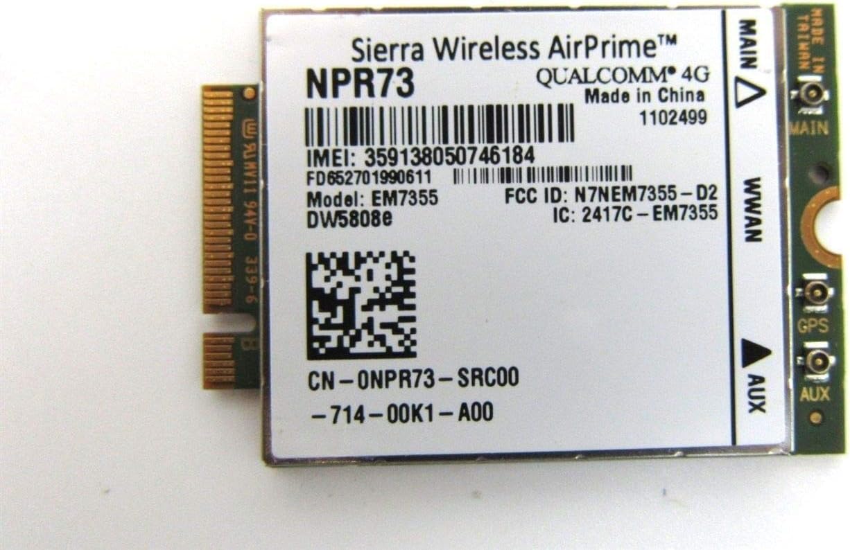 Dell Wireless DW5808e 4G LTE EM7355 WWAN Module Card 2NDHX NPR73 PN01C 4GP3D