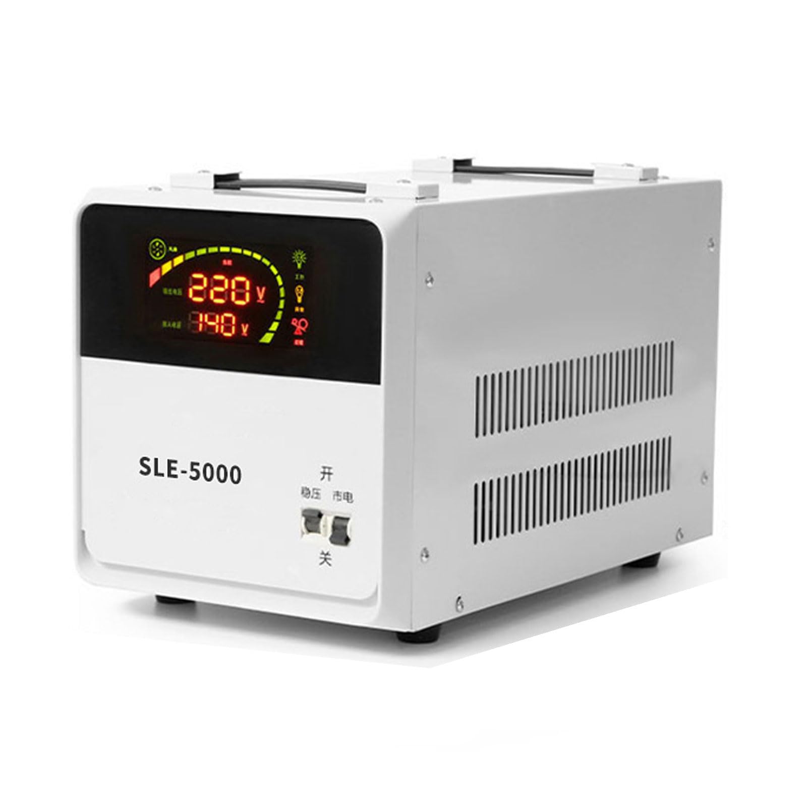 Stabilizator napięcia 220 V. W pełni automatyczny regulator napięcia AC do użytku domowego. Zabezpieczenie przed przeciążeniem i przepięciem (5000VA)