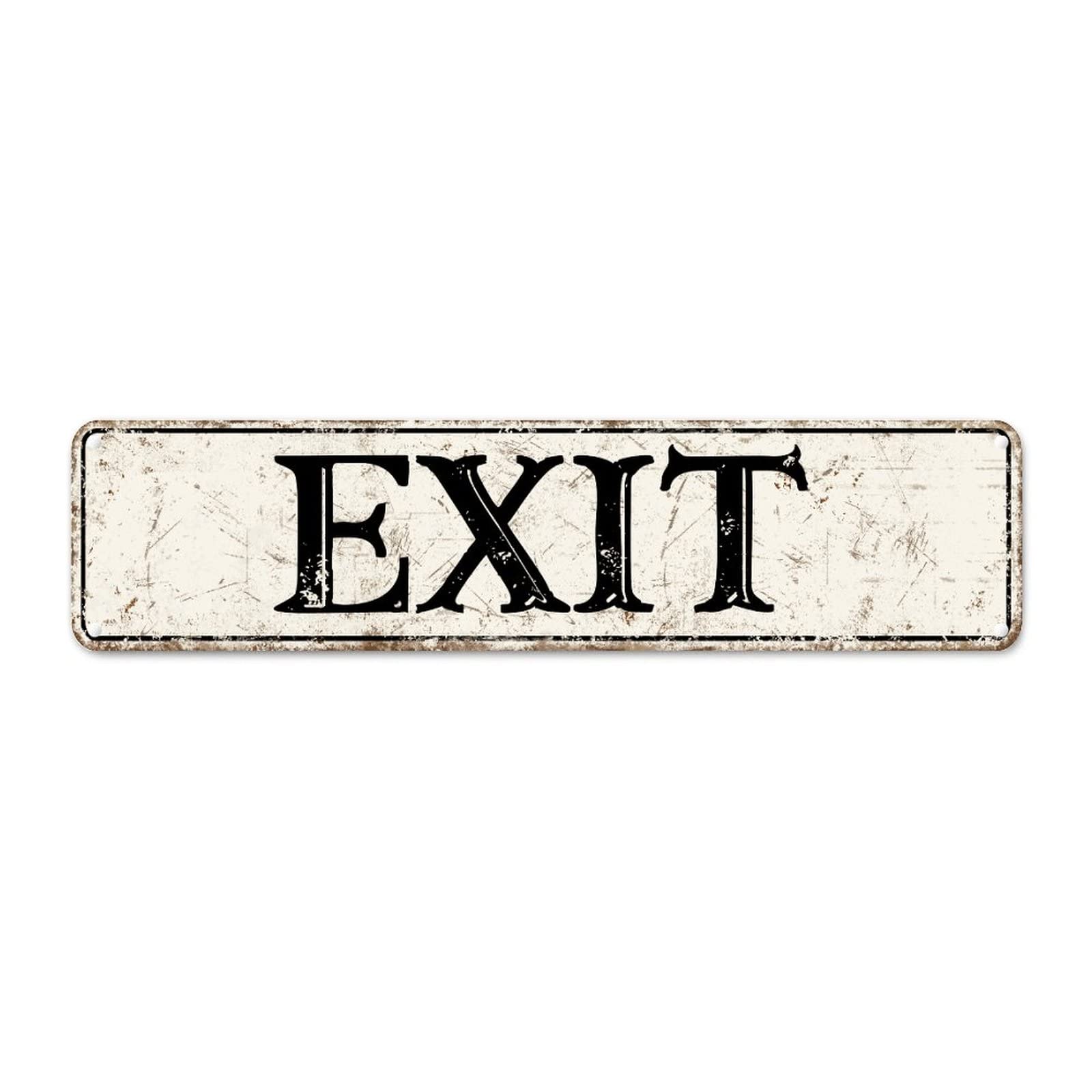 Exit Retro Tin Signs Aluminum Metal Sign for Kitchen Home Garden Wall Bar Cafe Decor 4x16 Inch