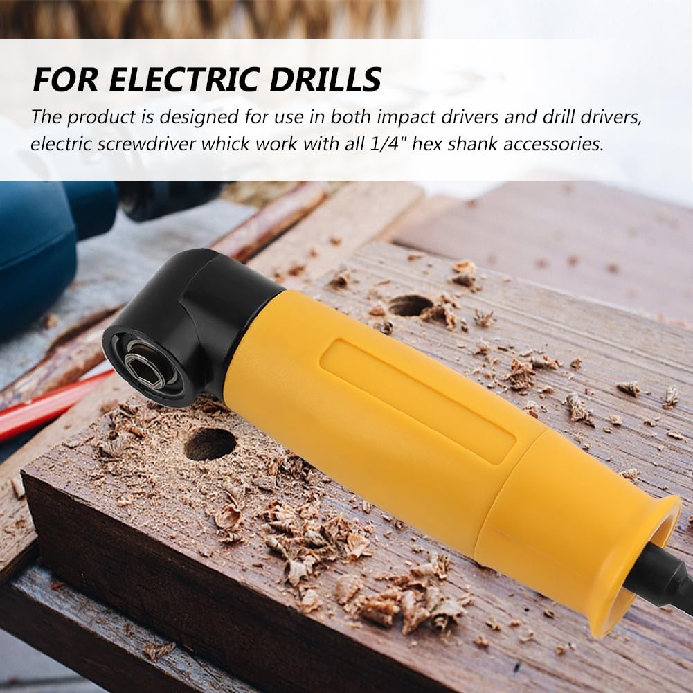 Ingranaggio angolare con 10 punte, attacco angolare per cacciavite a batteria, attacco per chiave angolare a 90° Attacco angolare, prolunga per trapano a percussione (giallo)