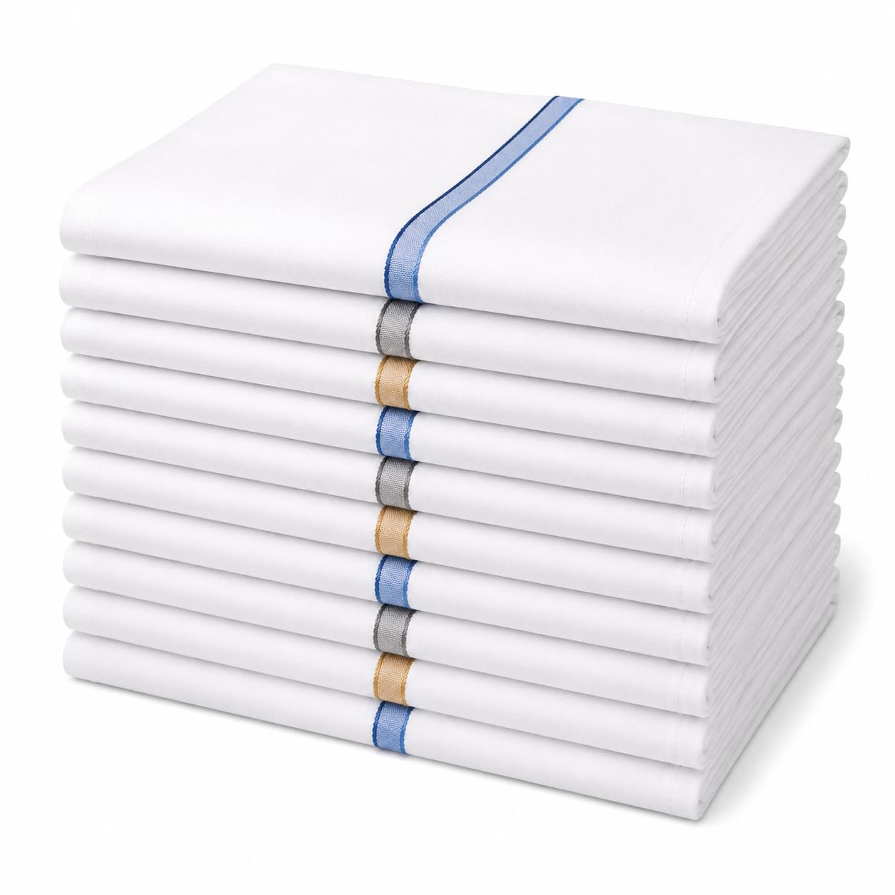Cotton Handkerchief for Men | Pack of 12 | White Border Design-image-33