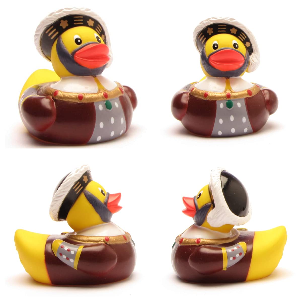 Duckshop I King Henry VIII Bath Duck I Squeaky Duck I L 10.5 cm, Brown - Image 3
