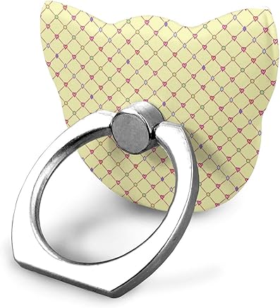 magic ship Color Me Princess Quilt Yellow Ring Stand 360?Rotation Thin Universal Phone Ring Holder Transparent Finger Ring Tablets Cat Shape