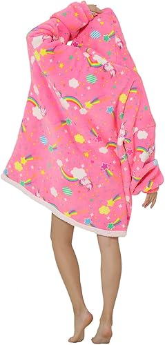 Miniatura 3 de Manta con capucha, sudadera de gran tamaño para adultos, mujeres y hombres, hecha de franela muy suave y cálida, con bolsillo gigante y mangas,