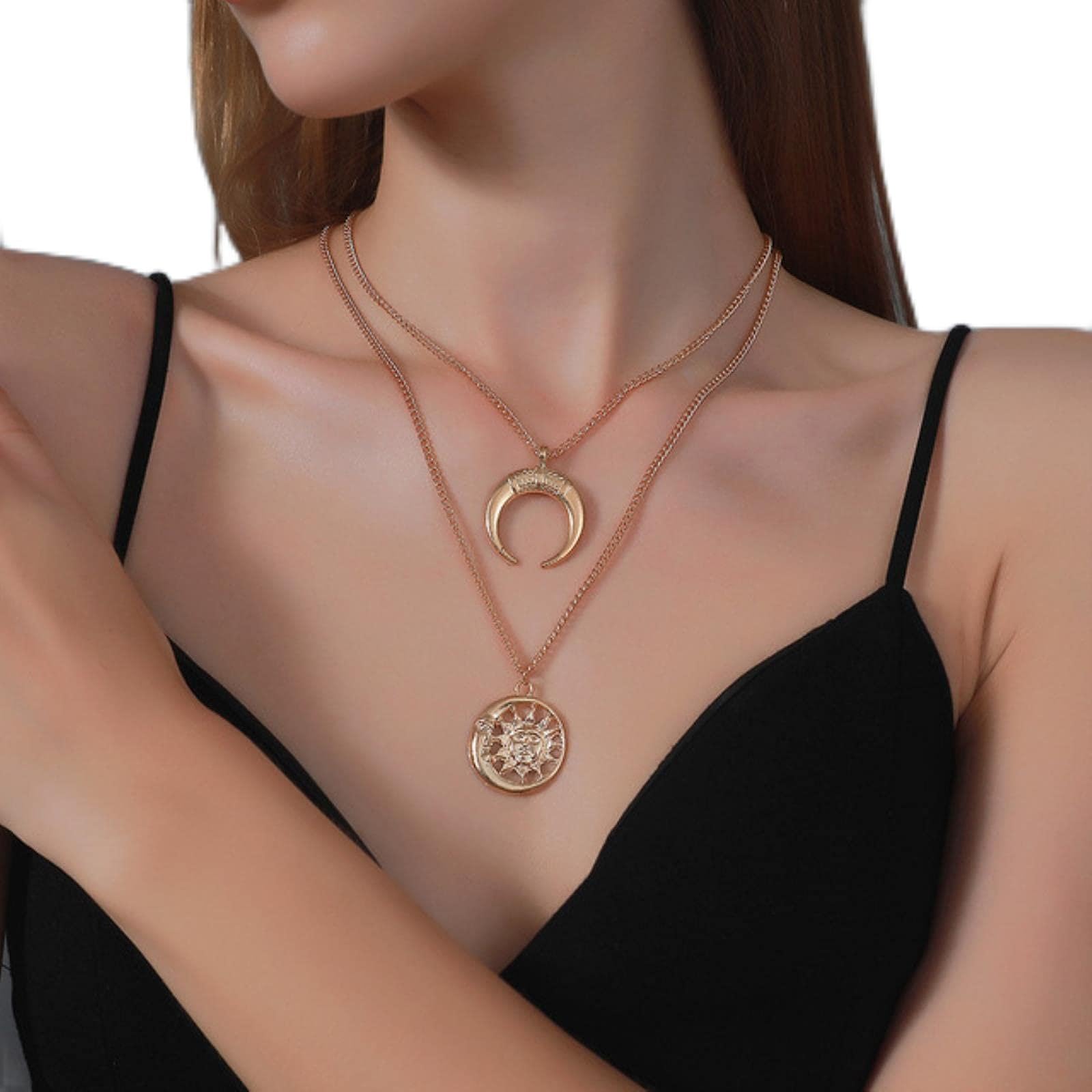 Vintage wielowarstwowy łańcuch Choker Naszyjnik dla kobiet złoty srebrny kolor mody Portret Chunky łańcuch Naszyjniki biżuterii