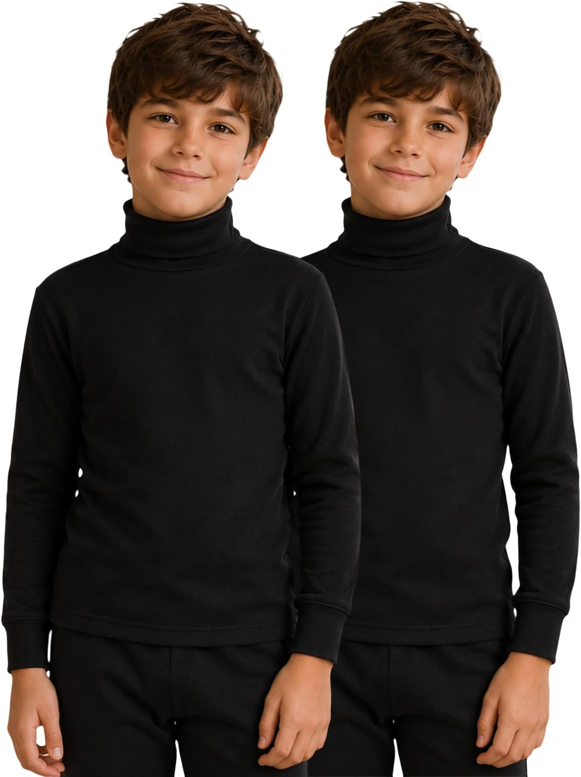 Boys High-Neck Full Sleeves Thermal Top | High Neck Thermal Top for Boys | Pack of 2