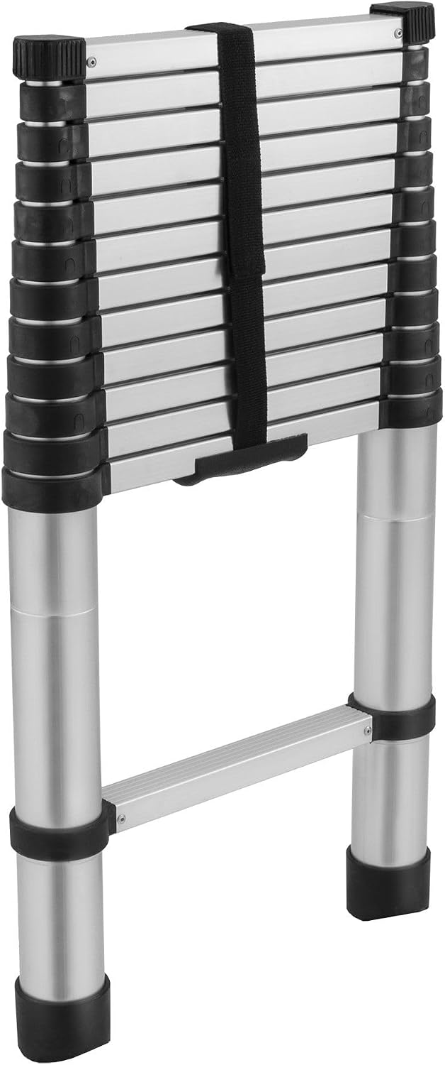 Factory RV 12.5ft RV Telescoping Ladder | Collapsible Aluminum Extension Ladder, Lightweight & Compact, Secure Locking Design for Campers, Motorhomes, and Travel Trailers