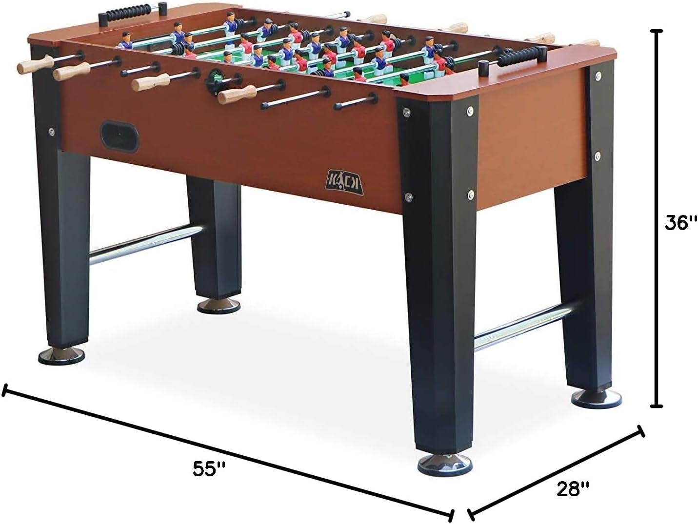 KICK Venture 55" Foosball Table – Full-Size Indoor Foos Ball Table for Adults – 4 Balls, Wooden Handles, Scratch-Proof Coating, Premium Futbolito & Fuse Balls Table