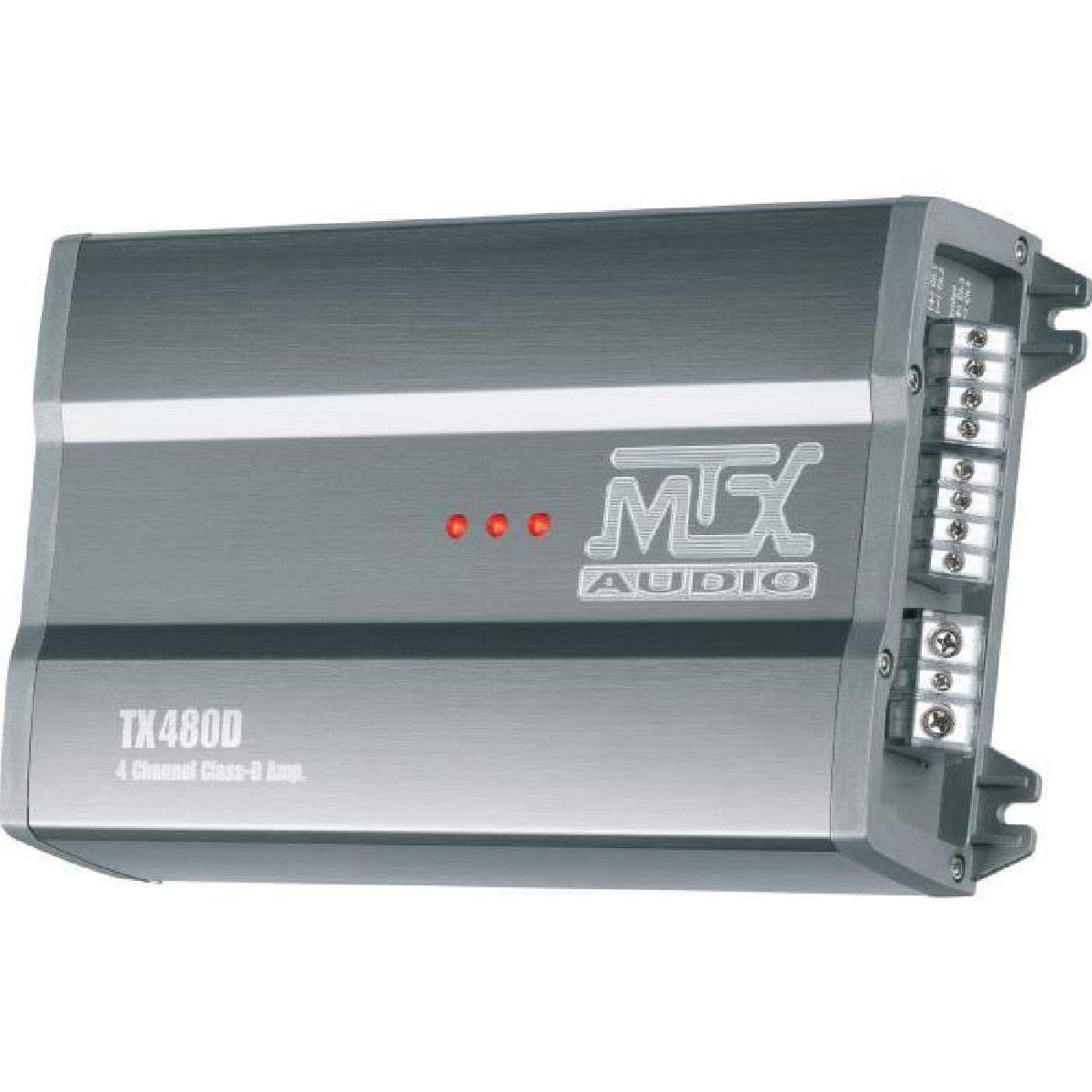 MTX TX480D Amplificateur 12 V 4 canaux Classe D 4 x 80 W RMS en aluminium