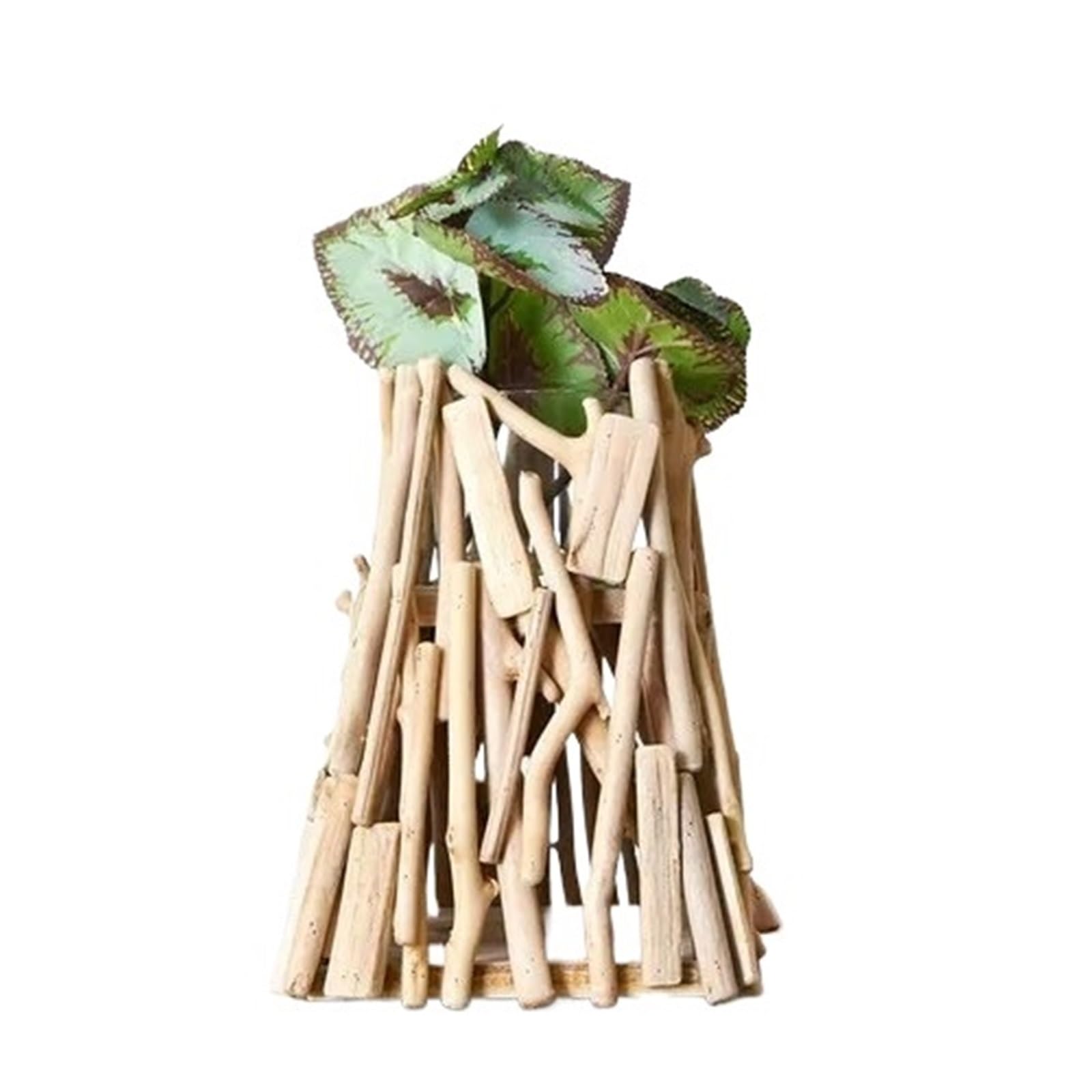 Geometric Vase Wood Geometric Vase Decoration Home Living Room Dining Bedroom Small Garden Flower Arrangement(Style03)