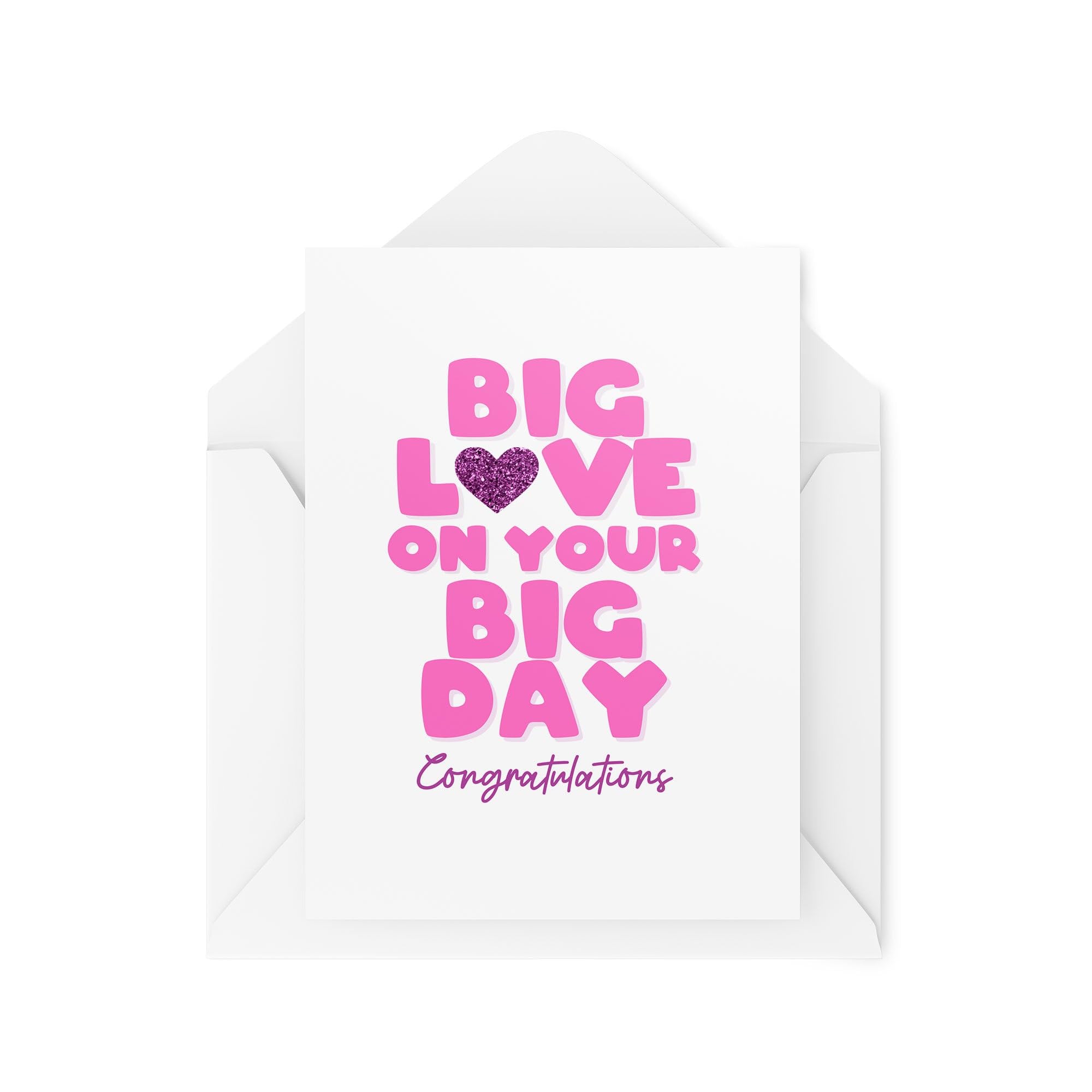 Wedding Cards for Husband Wife - Big Love On Your Big Day - Best Friend Wedding Card - Congratulations Cards - Unique Wedding Card - CBH1806