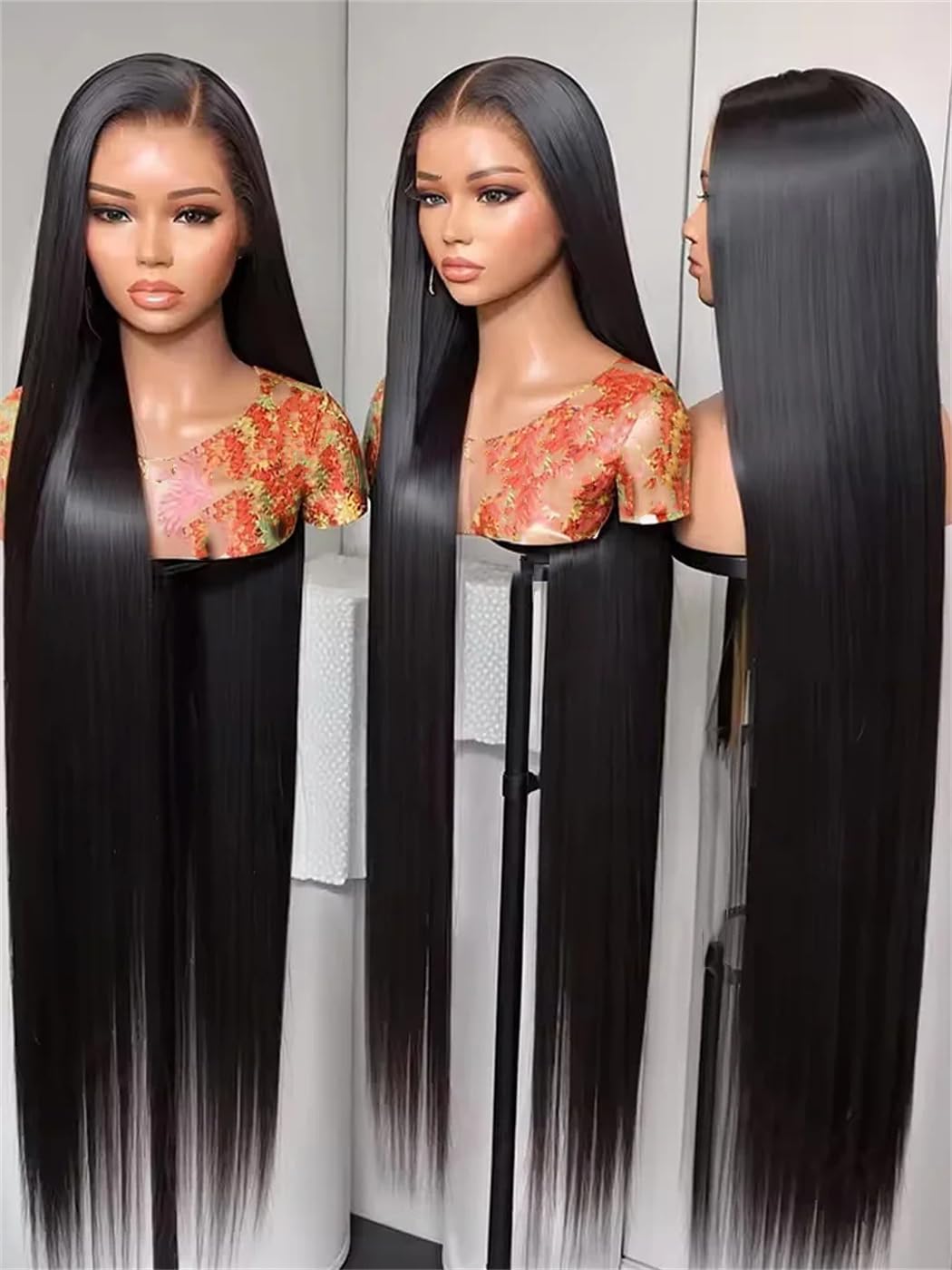 Women's Brazilian Human Hair Lace Front Wig 13X6 13X4 5X5 HD Transparent Lace Straight Wig 20-44 Inches Natural Color