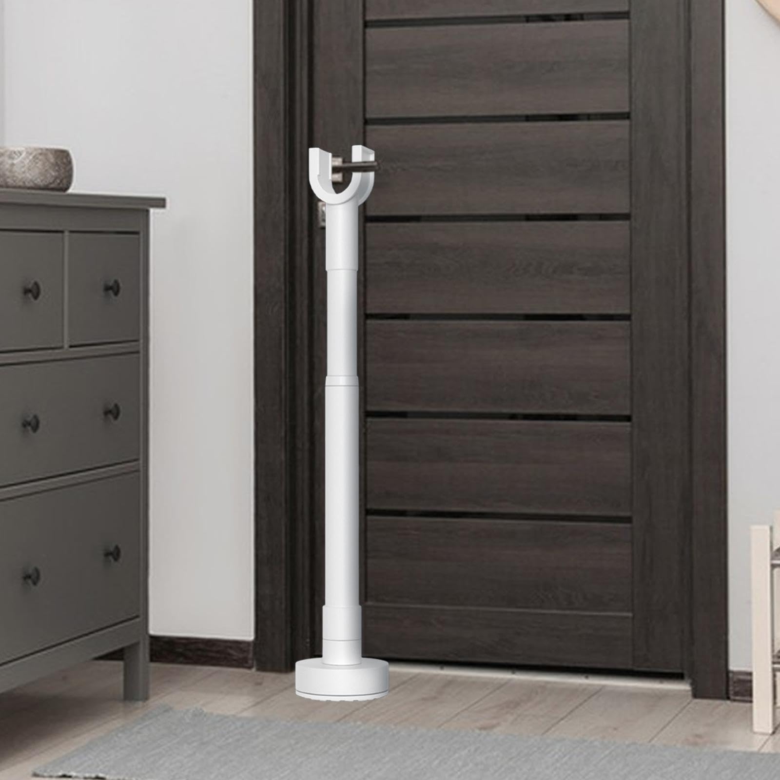 Milageto Tope de Puerta de Seguridad para baldosas, Suelos de Madera y alfombras. Barra Deslizante Ajustable y versátil para Patio, Oficina, Dormitorio y, 120cm