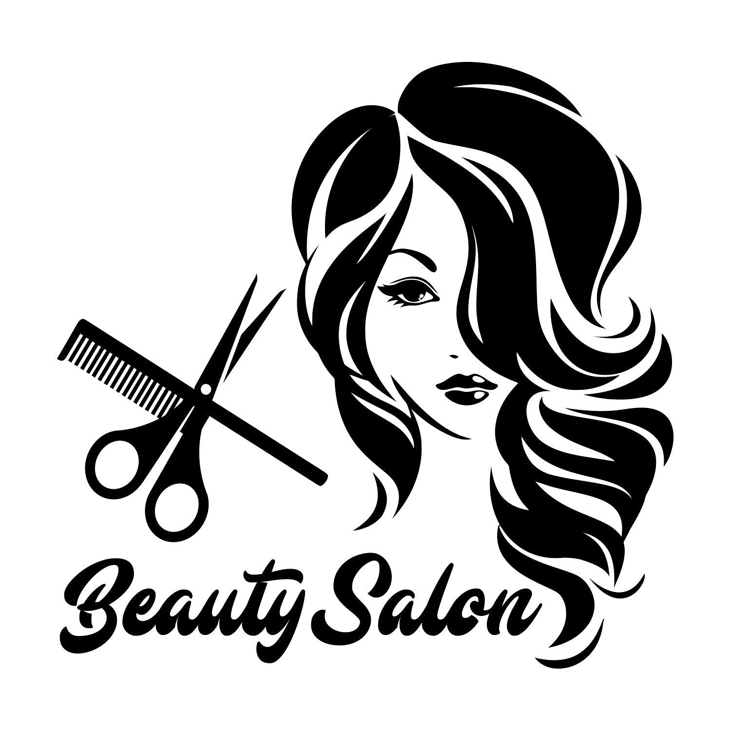 VVWV Beauty Salon Wall Sticker for Beauty Parlor Salon Spa Barber Shop Women Men Large Big Size Living Bed Room Wall Home Decor Black Decal Sticker L X H 45 X 45 Cms 1 (B09BF6LVGS) Amazon Price History, Amazon Price Tracker