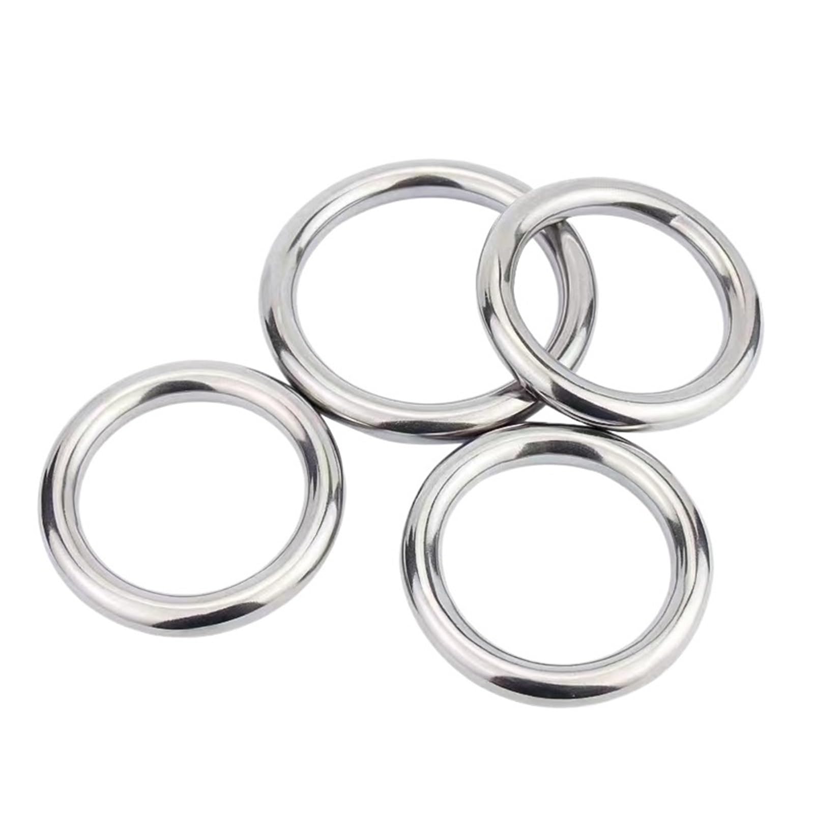 Bezszwowe spawanie pierścieni ze stali nierdzewnej Spawane pierścienie O, srebrne, wiele rozmiarów, opakowanie 5-6 szt(50x4mm 6pcs)