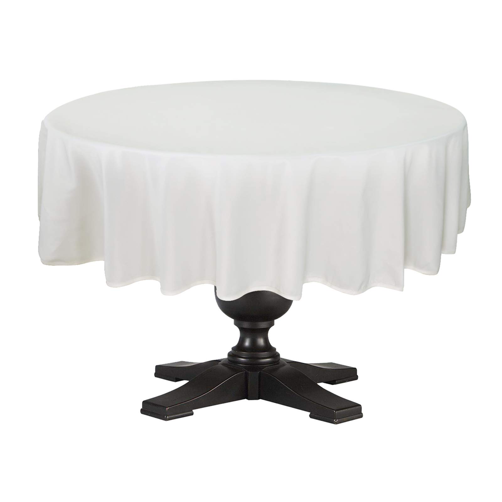 Easy-Going Round Waterproof Tablecloths R70 Ivory Spillproof Fabric Tablecloth,Decorative Fabric Table Cover,Great for Buffet Table, Parties, Holiday Dinner, Wedding & More — image 1