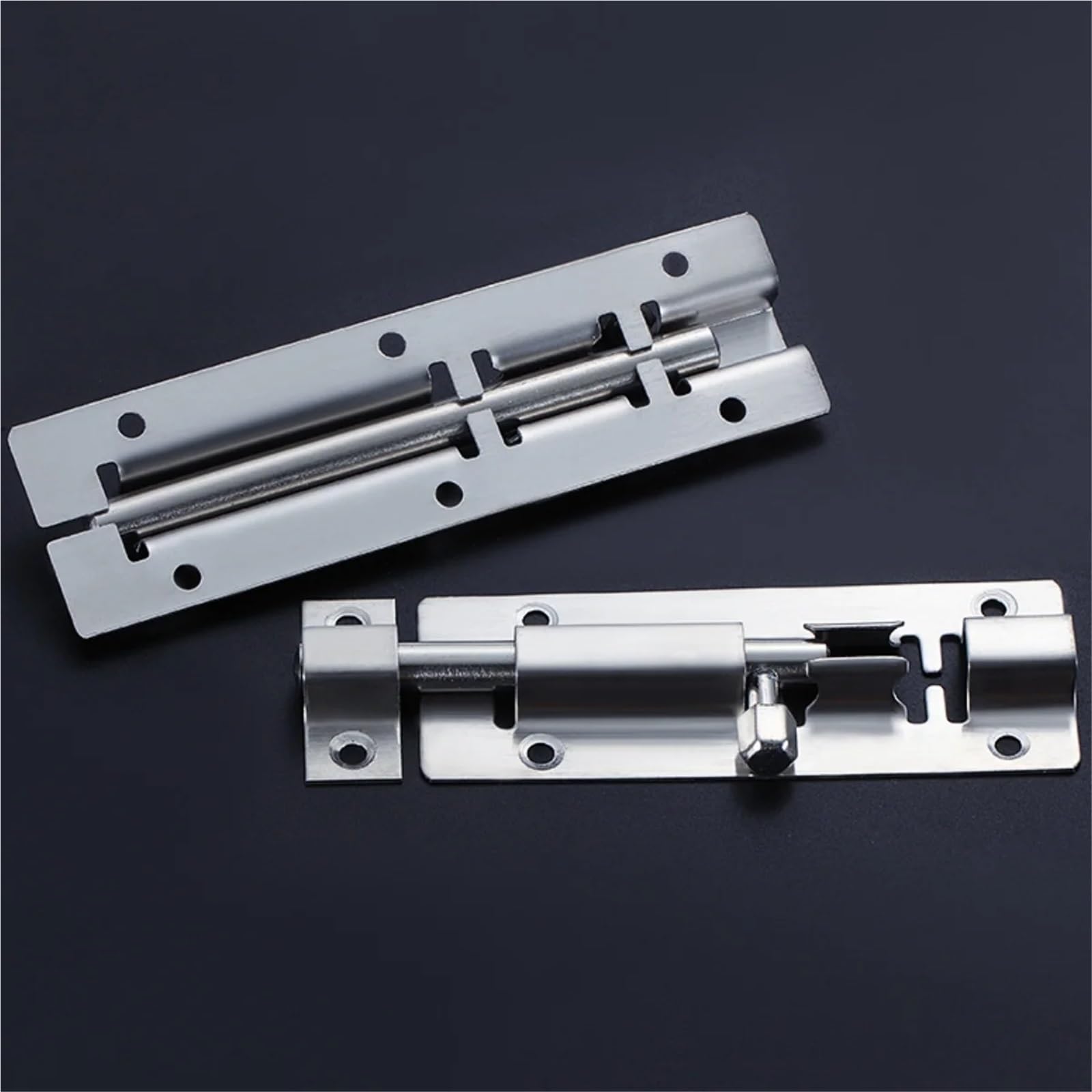 12 chiavistelli scorrevoli in acciaio inox con finitura spazzolata ispessita, chiusura di sicurezza per cancelli, porte, armadi, cancelli, mobili (10,2 cm)