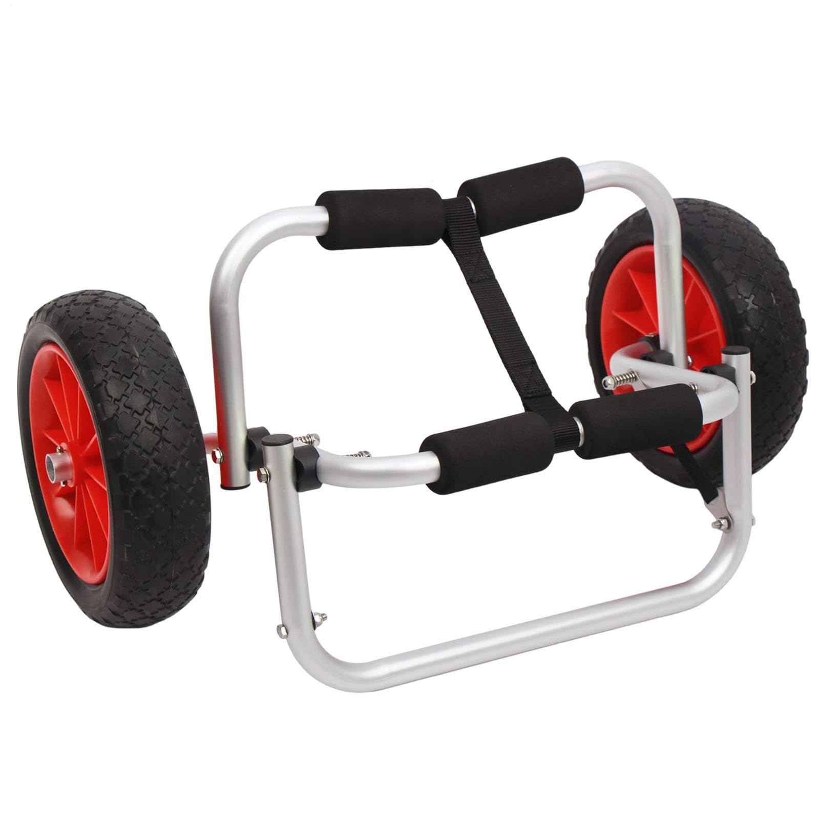 Kajakwagen Faltbarer Transportwagen aus Alu mit 2 PU- & Spannriemen | Kanuwagen Bootswagen Surfwagen Bis 100KG für Kanu Kaja und Schlauchboot