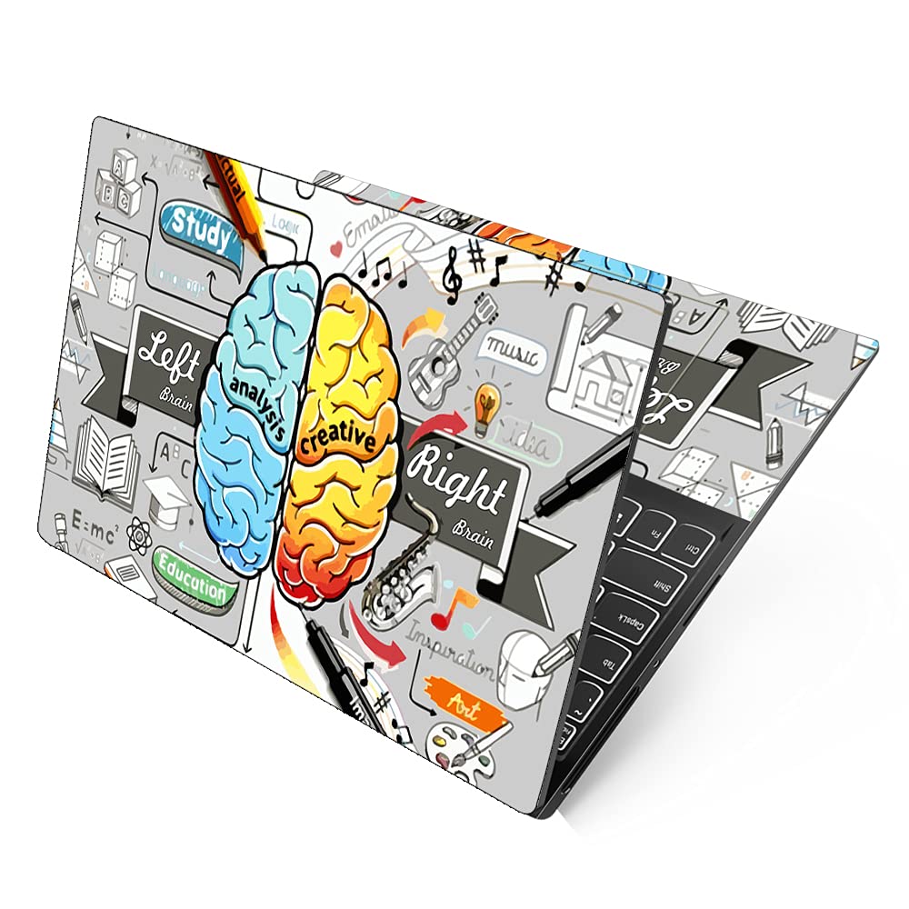 Dzazner Full Panel Laptop Skins Compatible with 13.3, 14.1, 15.6 inch - No Residue, Bubble Free-Removable HD Printed Vinyl/Sticker/Cover Compatible for Dell-Lenovo-Acer-HP (Left Right Brain Analysis) (B09GK8L615) Amazon Price History, Amazon Price Tracker