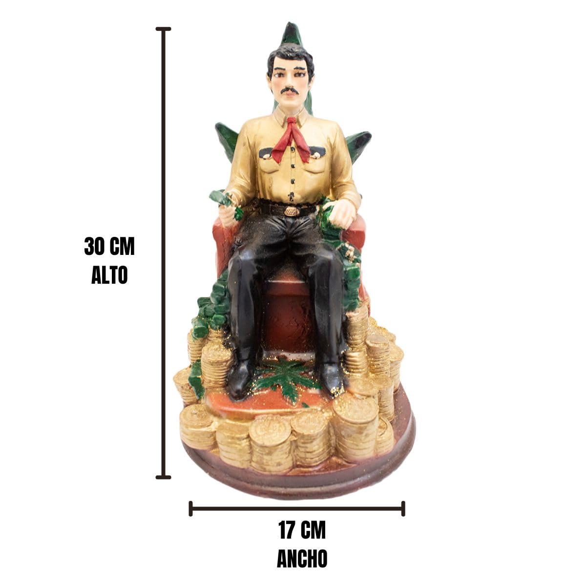 Amazon.com: Luz Maria Resin Image Jesus Malverde Sitting 30cm