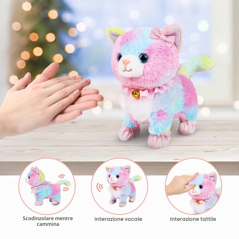 Peluche Interattivo Cane, Elettronico Cane Giocattolo, Peluche Interattivi Animali Domestici per Ragazze di 3 Ann/ragazzo (Colore)