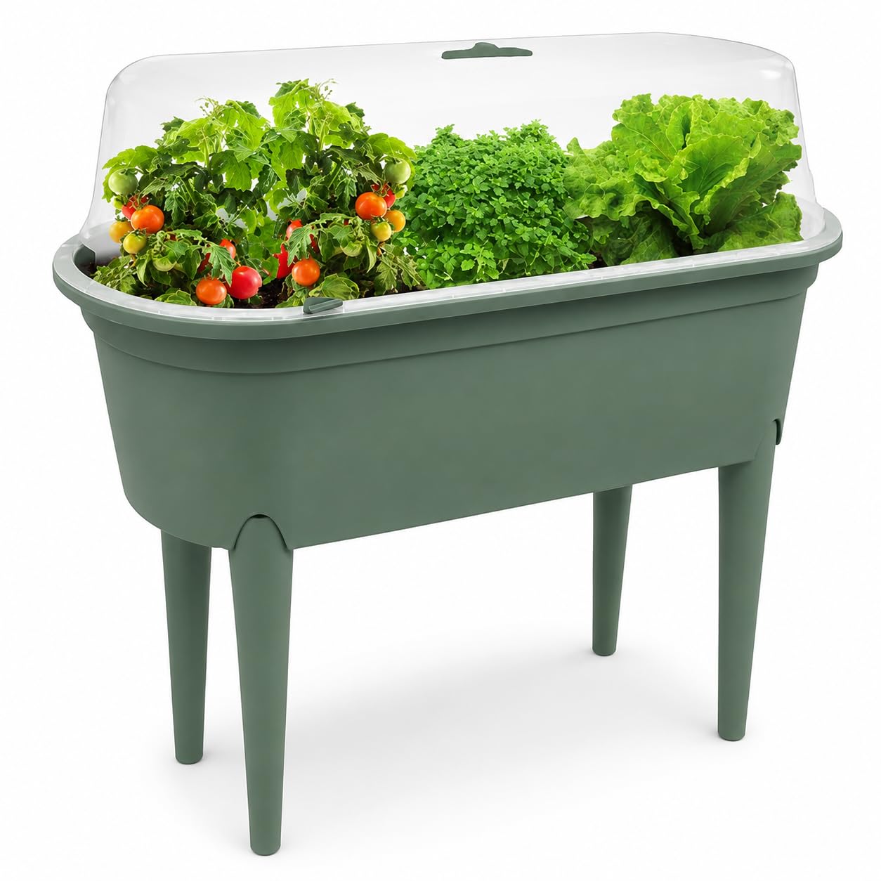 B&Q -  Raised Planter With Lid Greenhouse Table Garden Bed Green Vegetable Growing  Box