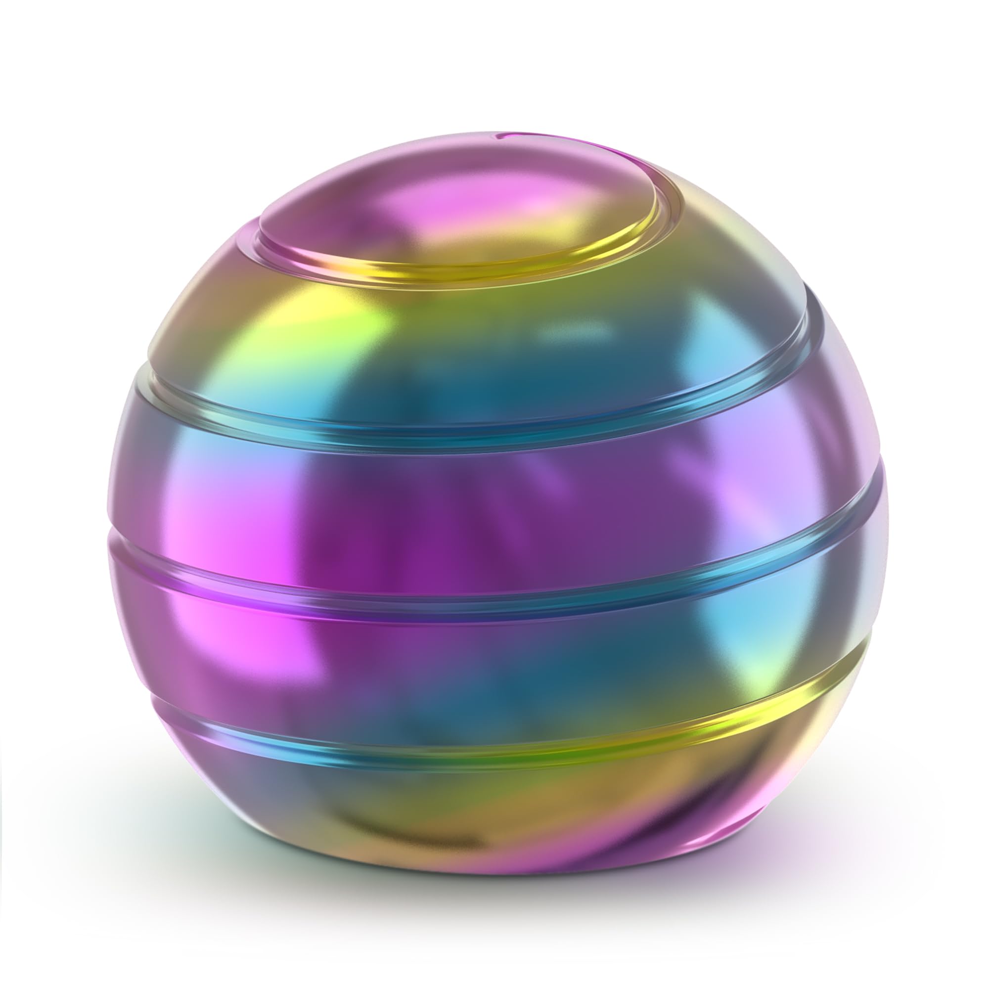 Kryfa Kinetic Desk Toys, Fidget Toys Kids Adults, Adults Office Desk Toys, Metal Kinetic Fidget Spinners for Kids Party Favors, Stocking Stuffers for Kids (1.54", Rainbow)