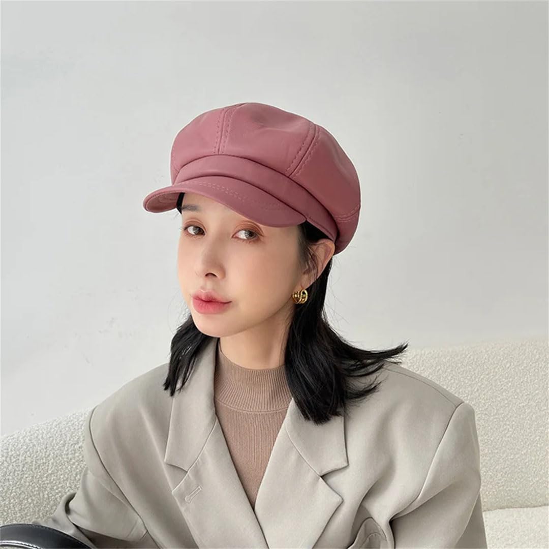 Boina literaria para mujer, gorro de piel auténtica para invierno