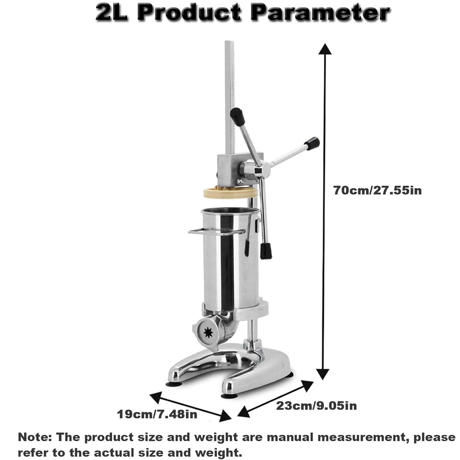 Churrera Comercial, máquina Manual para Hacer Churros Estilo español con 5 Moles, churrera Vertical de Acero Inoxidable, máquina para Rellenar Churros, Equipo para panaderías y repostería 3L