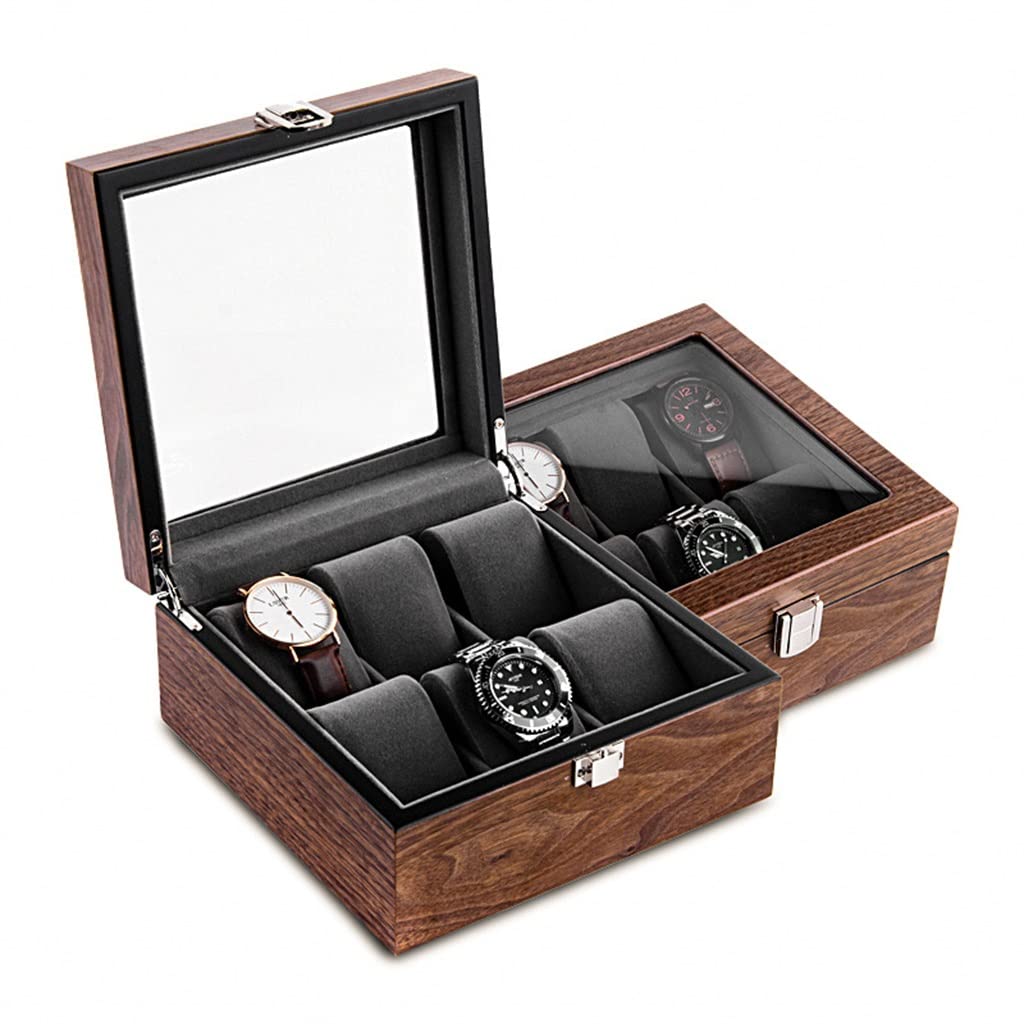 Caja de colección pulsera reloj mecánico marrón for hombre(A)