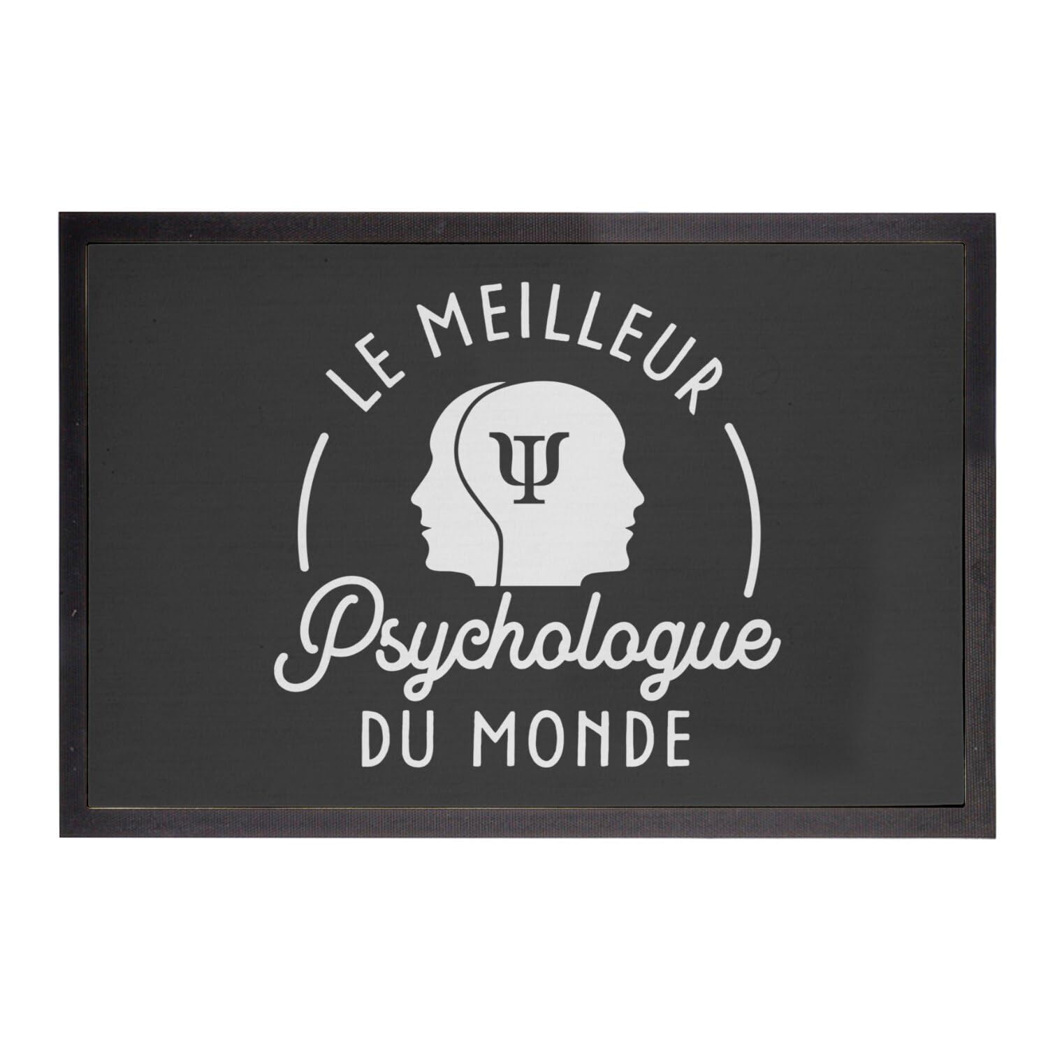 Paillasson Psychologue du Monde tapis entrée hopital medecin noir 75x50cm