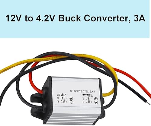 Miniatura 2 de Convertidor de 12 V a 4.2 V DC reductor regulador de voltaje transformador DC fuente de alimentación 3A 12.6W convertidor de coche impermeable