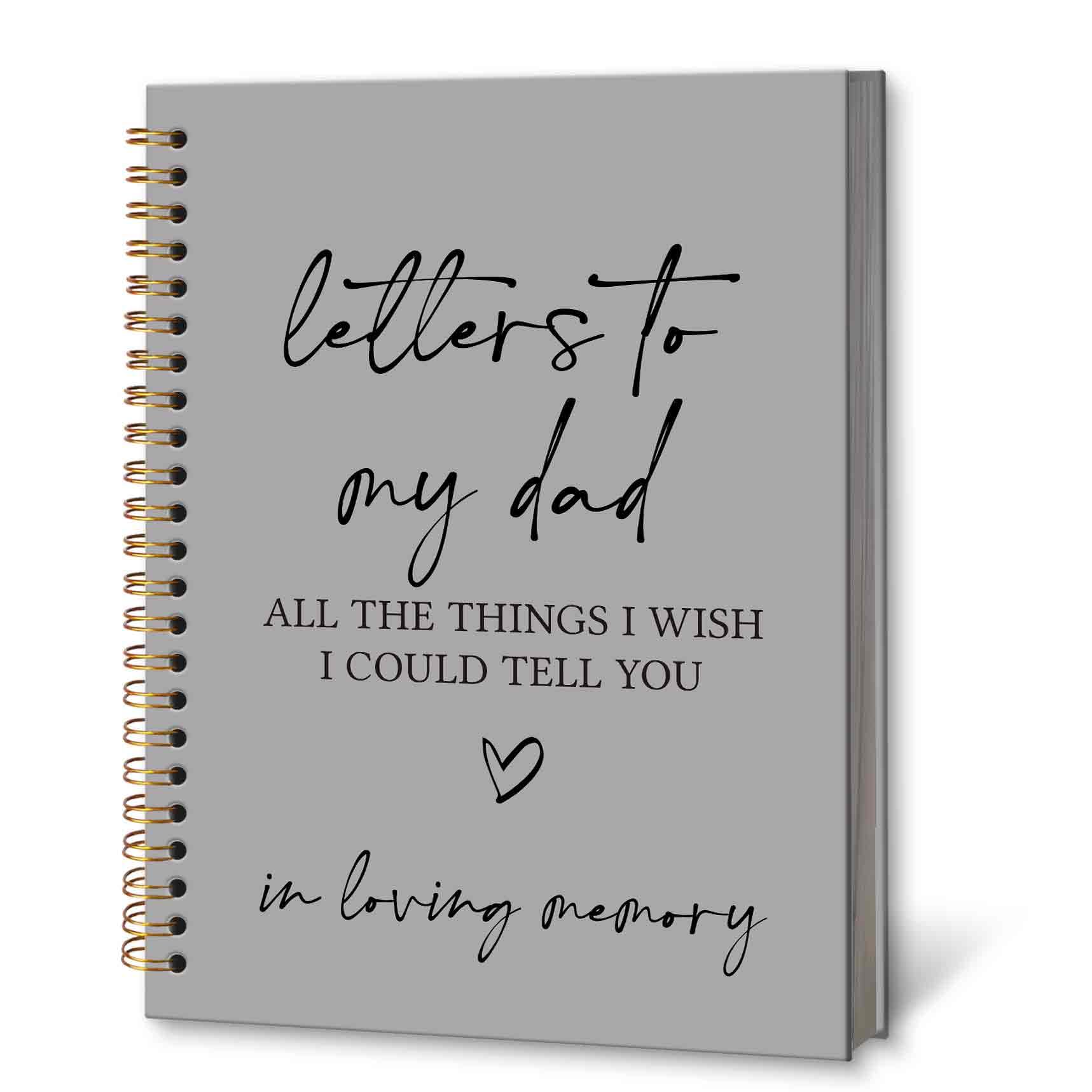 Cuaderno de notas con texto en inglés "Letters to My Dad" de 5.5 x 8.3 pulgadas, diario de quejas de duelo para escribir, regalos conmemorativos de duelo para tomar notas, regalos para papá en