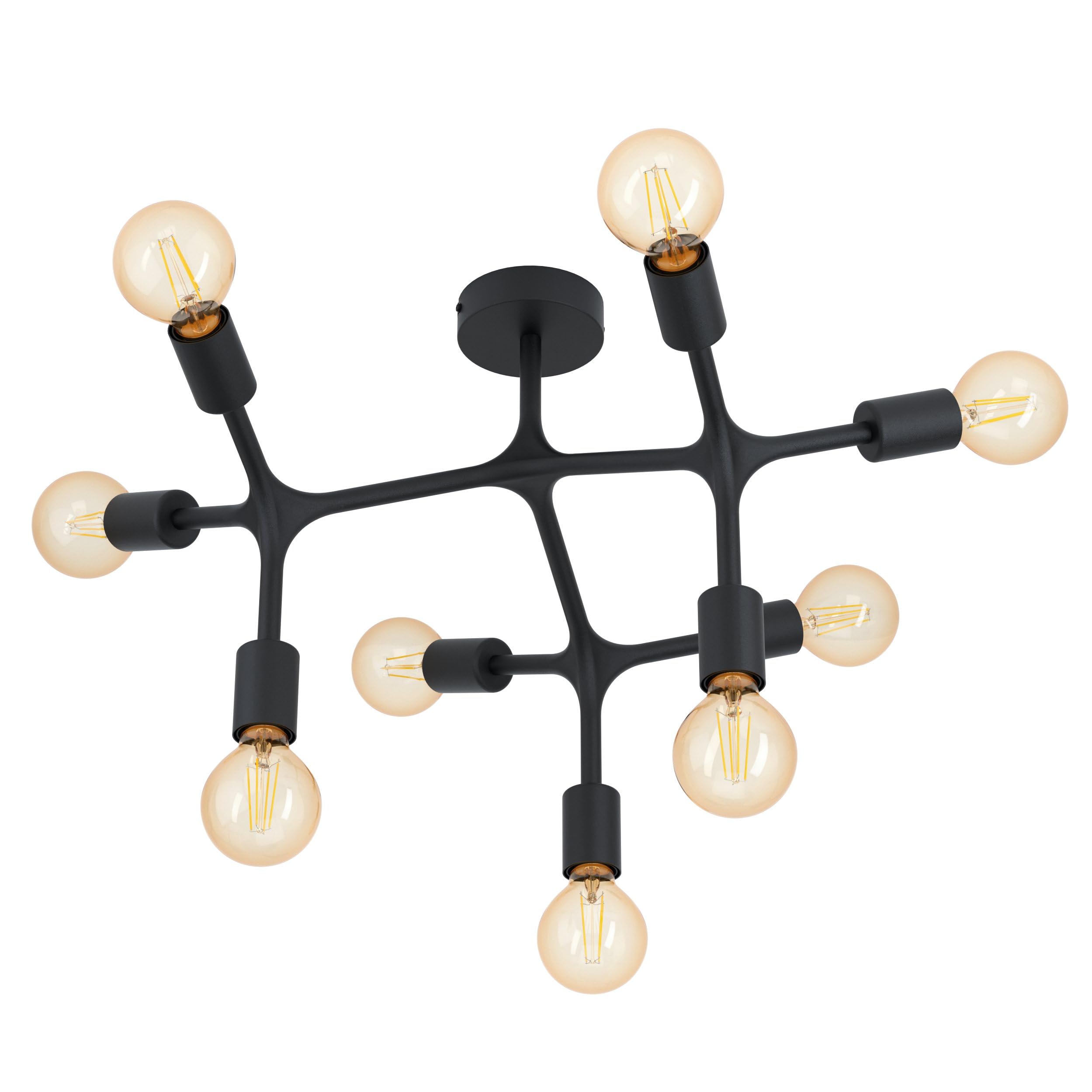 Eglo Ceiling Lamp Bocadella 1, 9-Flame Industrial Ceiling Light, Stylish